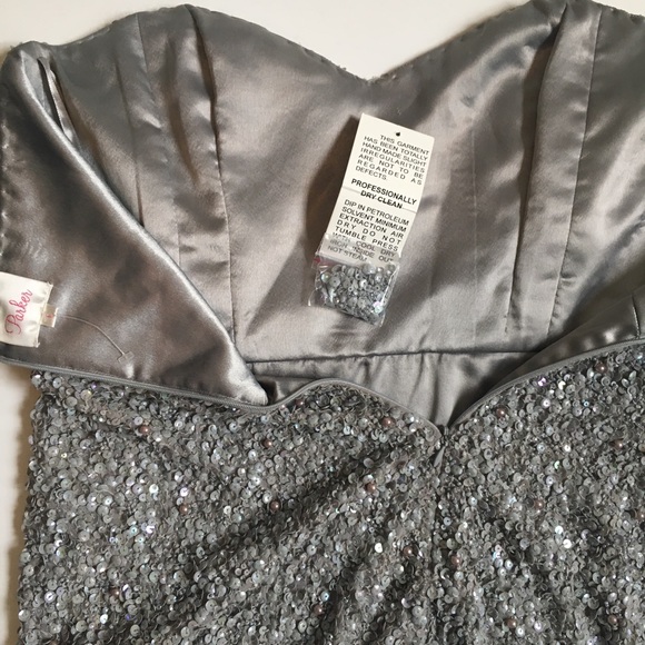 Parker 💋LAST CHANCE💋Glam Silver Grey Party Gown - Picture 6 of 7